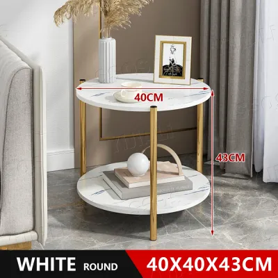 Nordic luxury marble sofa side living room furniture Square and round coffee table