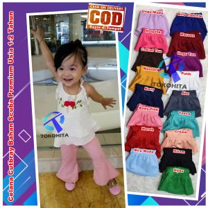Size S (Usia 1-2 Thn) Celana Cutbray Anak Perempuan Bahan Scuba Premium