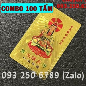 COMBO 100 Kim Bài Quan Âm Bồ Tát  Bình An May Mắn Plastic - Đã Khai Quang