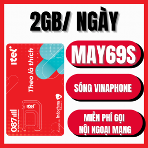 Sim Vinaphone 4G Itelecom MAY69S Xài Mạng Tốc Độ Cao 2GB/Ngày Kèm 10 Phút Gọi Miễn Phí Tháng Đầu | FREESHIP - CHƯA KÍCH HOẠT