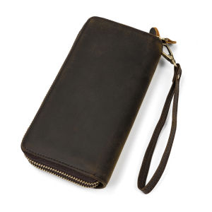 Royal Bagger Ý 100% Ví Da Bò Chính Hãng Retro Crazy Horse Da Nam Dài Ví Thời Trang Dây Kéo Ví Giản Dị Thẻ Kẹp Túi Ly Hợp Túi Cho Nam Man Cool