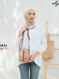 Tas Selempang Bahu Wanita Kya Zaskia Bag Aghnia Faux Leather Tali Panjang Bisa Diatur Isi Luas