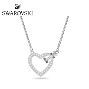 SWAROVSKI Luxury Lovely silver heart-shaped diamond pendant necklace S925 sterling silver womens fashion necklace hypoallergenic and non-allergic