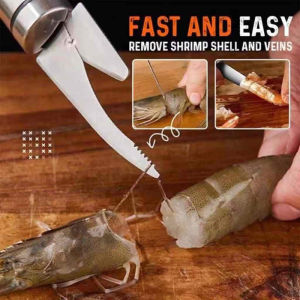 2pcs Multifunctional Fast Shrimp Peeler Stainless Steel Fish Scales Scraper & Shrimp Peeler