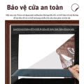 Màn cửa ngăn mùi khói nhà bếp dán tường CM7-11 rèm ngăn phòng điều hòa giảm tiếng ồn tháo lắp nhanh 2 màu lá xám/ nâu. 