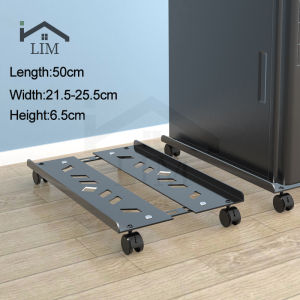 Heavy Duty PC Tower Stand Holder with Wheels and Brake Metal CPU Holder Adjustable Mobile CPU Stand Computer Tower Bracket