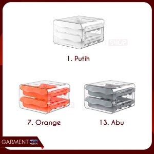 Box Akrilik Penyimpan Telur 32 Lubang Egg Box Laci 2 Susun Organizer Dapur Kulkas Anti Pecah