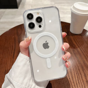 For Magesafe Transparent Wireless Charger Case For iPhone 17 16 14 15 12 13 Pro Max 11 Funda Shockproof Acrylic Cover