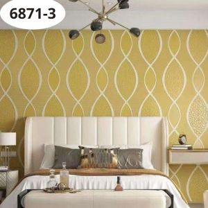 Wallpaper Dinding Motif Wave Klasik Modern Krem Ukuran Panjang 8 Meter x Lebar 45 Cm