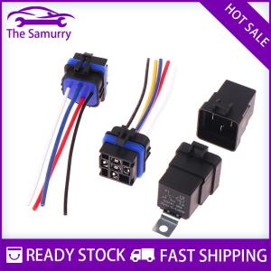Samurry ✨Hot Sale✨ รีเลย์รถ1ชุดพร้อมซ็อกเก็ต DC 12 24V 40A 4 5Pin แอมป์กันน้ำสายทองแดงชุบดีบุก5-PIN SPDT สำหรับพัดลมอัตโนมัติเรือ