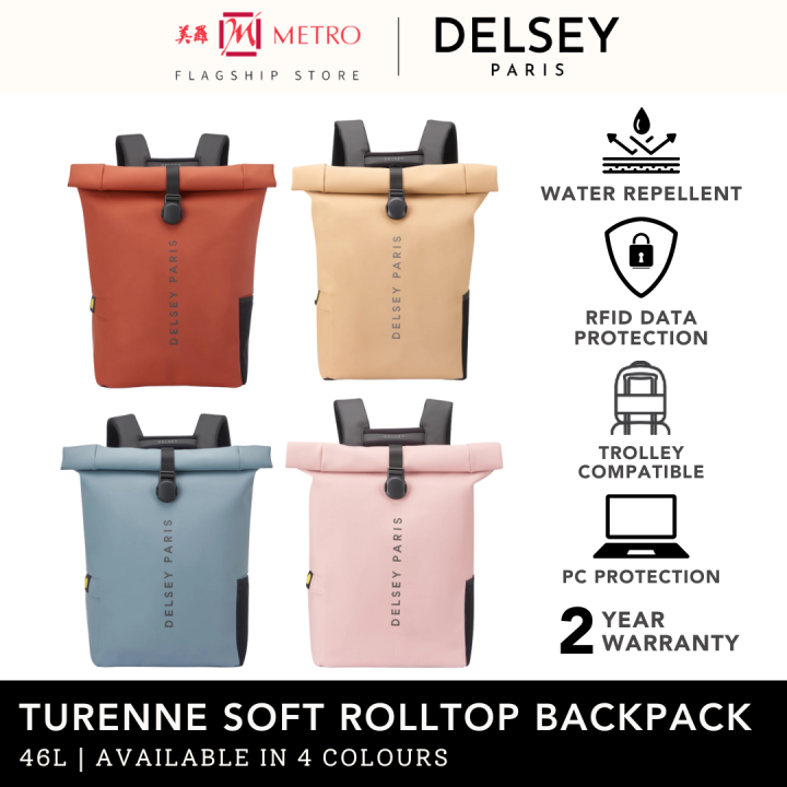 Delsey Paris Turenne Soft Backpack Rolltop Pink Delsey Paris | Bags | Delsey Paris Turenne Backpack | Poshmark main image 2