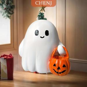 [COD] CHENJ รูปปั้นผีน่ารักรูปปั้นผีฮาโลวีนรูปปั้นฟักทองรูปปั้นผีฮาโลวีนน่ากลัวทำจากเรซินของตกแต่งบ้านเดสก์ท็อป