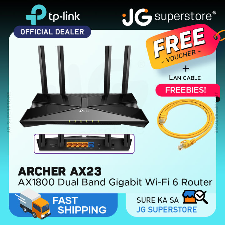 View of TP-Link Archer AX23 AX1800 Dual Band Gigabit Wi-Fi 6 Router with Next ...