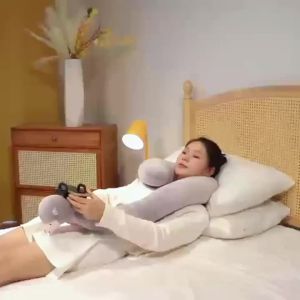 Alpaca u Neck Pillow Hanging Neck Protection Cervical Phone Holder Lazy Bedside Binge-Watching Artifact Multifunctional Neck Support Neck Washing