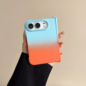 For iPhone Duo Fold Case Fashion PC Gradient color Central axis Protective Back Cover For iPhone 18 Fold Phone Shell Funda