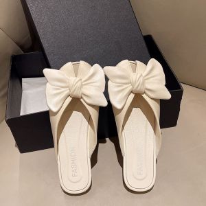 [Free Shipping] Womens summer outdoor flat sandals with butterfly design new 2025 closed-toe fish-mouth slippers