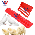 VIDDAVET  Flip Top Poultry Feeding Trough Baby Chick Feeder Plastic Chicken Feeder 16 holes and 28 holes linear feeder. 