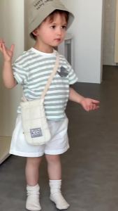 Baby clothes summer thin style Korean-style childrens clothing boys striped T Customized summer outfit with shirt and shorts
