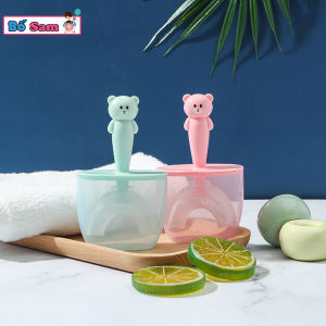 Bàn chải đánh răng cho bé hình gấu có nắp đậy chữ u cao cấp từ 2-12 tuổi Shop Bố Sam