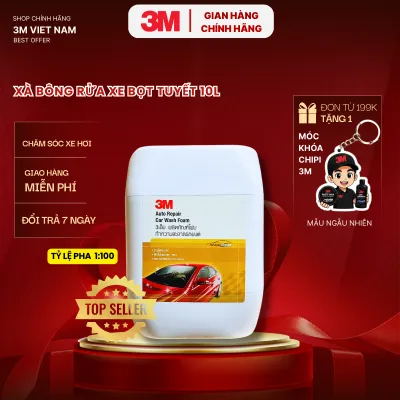 Can Xà bông rửa xe ô tô xe máy bọt tuyết 3M - can 10L bọt mịn độ PH an toàn cho sơn và da tay