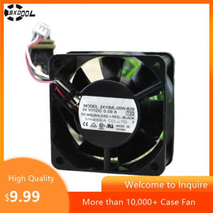 แฟน 60 มม. สำหรับ NMB 2410ML-05W-B29 24V 0.09A 60x60x25 มม. พัดลมระบายความร้อนแบบแกนประสิทธิภาพสูงสำหรับการระบายความร้อนเซิร์ฟเวอร์อุตสาหกรรม