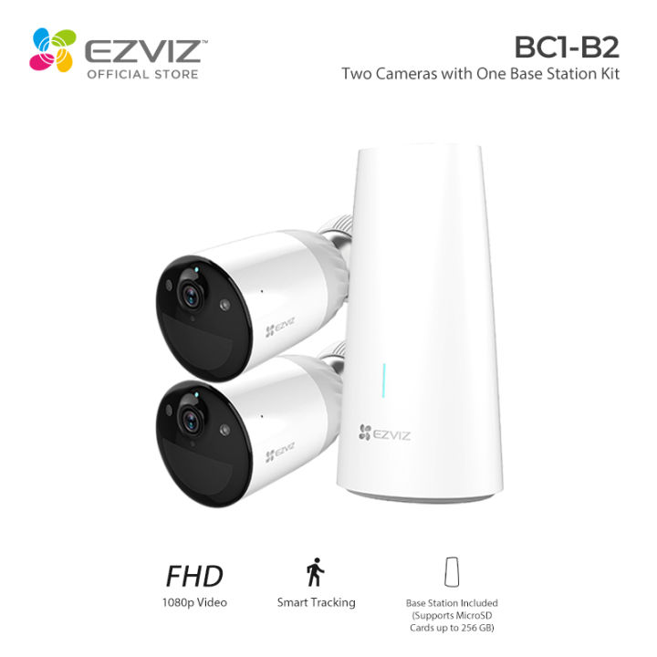 Ezviz BC1-B2 1080P Full HD Video Smart Home Battery Camera Kit Color ...