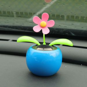 【Pphha】Solar Sunflower Car Ornament Swing Bee Flower Decoration Instrument Panel Center Console Solar Power Dancing Flower Toy Gift Auto Accessories