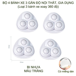 Bộ 4 bánh xe mini 3 gắn đồ vật đồ nội thất giúp dễ dàng di chuyển tiện dụng