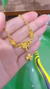 [ Premium Selection ] Vietnam Gold Plated Necklace for Women Versatile Light Luxury Vintage Sweater Chain Rose Flower Long-lasting Imitation Gold Necklace Jewelry