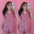 Bộ Đồ Ngủ Pizama Nữ -Pizama Ngắn - Pizama Lụa -  Bộ Đồ Ngủ Nữ - Đồ Bộ Pijama- Đồ Bộ Nữ - Đồ Bộ Nữ Mặc Nhà Pijama Tay Ngắn Quần Ngắn Kate Thái Phi Bóng Hoạt Hình Cute Dễ Thương size 35-60kg. 