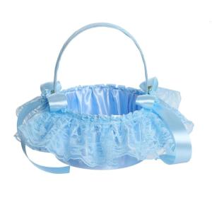 ลูกไม้โรแมนติกประดับตะกร้าพกพาผู้ถือช่อดอกไม้เจ้าสาวสำหรับการตกแต่งในงานแต่งงานและงานรื่นเริง