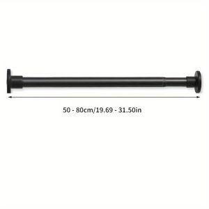 Non perforated telescopic adjustable clothes drying pole and portable and easy to remove shower curtain pole wardrobe partition pole