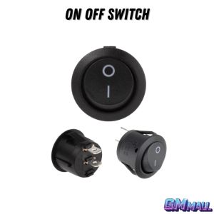 ON OFF POWER SWITCH 1pc Round Rocket Switch Spotlight Headlamp Wiring Cable Audio Spotlight Suis Motor Kereta myvi saga honda ex5 yamaha