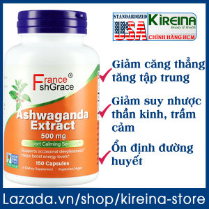 Viên uống Ashwagandha Extract giảm căng thẳng hỗ trợ tuyến Giáp tuyến Thượng thận 500 mg 150 viên