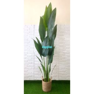 Pohon Artificial Tanaman Hias Daun Heliconia T210 Latex Cover Eceng Gondok Handle Dekorasi Ruang Tamu Aesthetic
