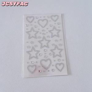 JCSYFAC 3D Sao Trái Tim Pha Lê Dán Trẻ Em Tự Làm Trang Trí Tự Dính Đồ Trang Sức Thủ Công Mỹ Nghệ Lấp Lánh Rhinestone Dán Cô Gái Quà Tặng