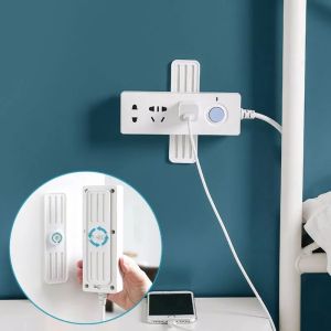 1PC/3PCS 360 Rotary Power Strip Fixer Self-Adhesive Desktop Socket Holder Cable Organizer Seamless Punch-free Plug Sticker