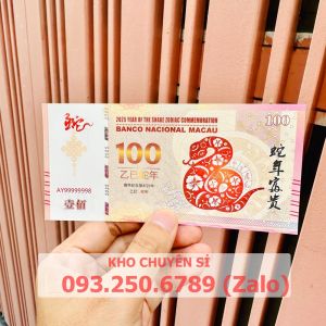 [SHIP HỎA TỐC] [10 TỜ] Tiền Hình Con Rắn 100 patacas Macao 2025 mừng tuổi tết Ất Tỵ 2025 - tiền kèm bao lì xì