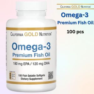 California Gold Nutrition Omega-3 Premium Fish Oil 180 EPA / 120 DHA 100 / 240 Fish Gelatin Softgels Concentrated Formula with EPA & DHA Support for Optimal Lipid Profile & Immune System Gluten Free Non-GMO