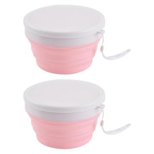 2 cái 950ml silicon tái sử dụng bữa ăn preps container tiết kiệm không gian Bát gấp bằng Silicone cho cắm trại văn phòng máy rửa chén an toàn