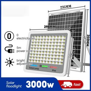 HOMEBLOOM-Solar Light 3000Watt Super Bright Solar Light Outdoor Waterproof LED Light Solar Flood Light Heavy Duty Sensor Super Bright LED Flood Light