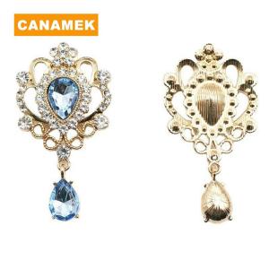 【CANAMEK】 32x60MM for Needlework Rhinestone Button Hair Manualidades Accessories Diy Flat back Brooch Jewelry Accessories