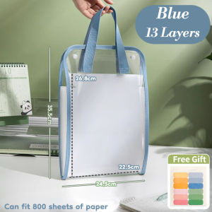 13 Layers Transparent Expanding File Folder Document Storage Paper Organizers Large Capacity Waterproof