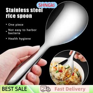 SHNGki 304 Stainless Steel Rice Spoon Anti Scalding Large Capacity Thicken Cooker Scoop Multi-purpose Tableware Buffet Serving Spoons