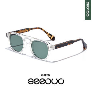 Seeouo Sunglasses Anti UV 400 TR90+Alloy Model Kotak Bridge Kokoh Fashionable Kacamata Hitam Pria Wanita 1077