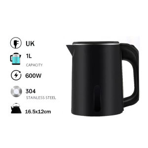 Mini electric kettle 600w 1L household small portable travel automatic power-off double layer anti-scald split open lid