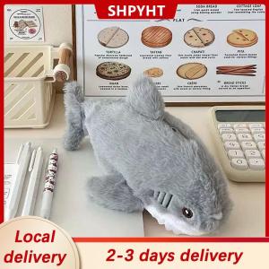 [COD] SHPYHT Local delivery Ship within 24 hours Cute Plush Shark Pencil Case Student Stationery School Supplies Kawaii Doll Back To School Storage Bag Pen Bag Stationery