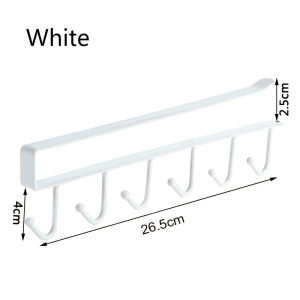 Upgraded Style 6 Hooks Hanger Storage Rack Cupboard Hanging Coffee Cup Organizer Closet Clothes Shelf Wardrobe Glass Mug Holder