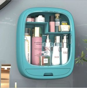 Rak kosmetik tempel kamar mandi Rak Kosmetik Gantung Rak Kamar Mandi Tempel Rak Kosmetik Dinding Bentuk Oval Rak 2 susun tempel plastik gantung oval shenar