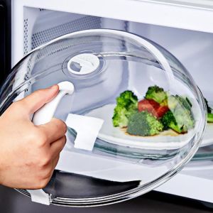 GIGBM Durable Transparent for Home Guard Lid Dishwasher Safe Cooking Supplies Anti-Splatter Lid Kitchen Tools Microwave Plate Cover Microwave Food Cover